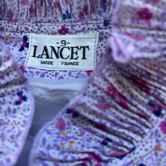 Vintage, floral, pleated, long sleeve dress, retro, feminine - Picture 4 of 9